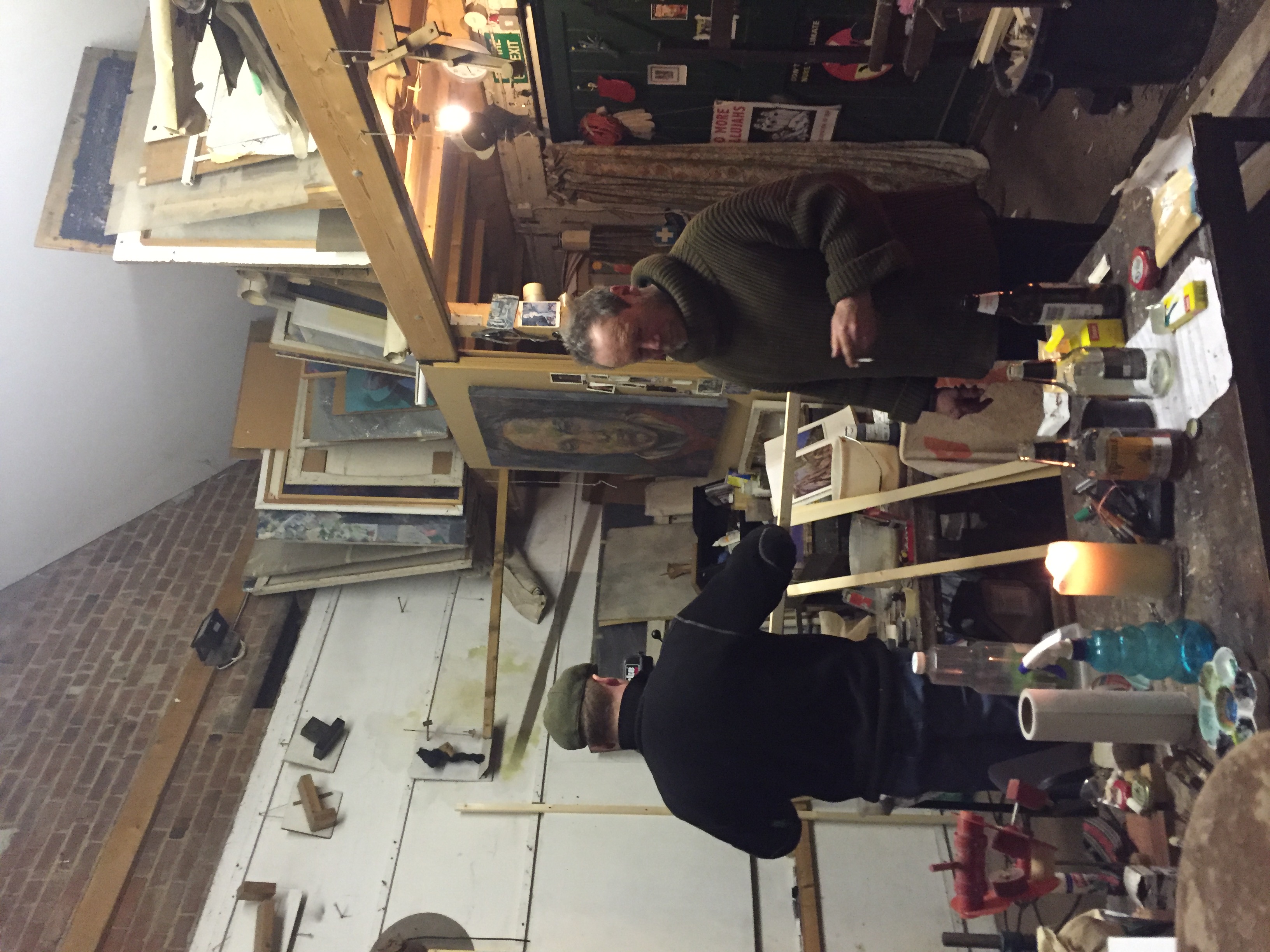 Simon Britton and Henry in the studio